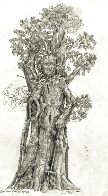 444x800 Green Man Of The Landscape - Green Man Sketch