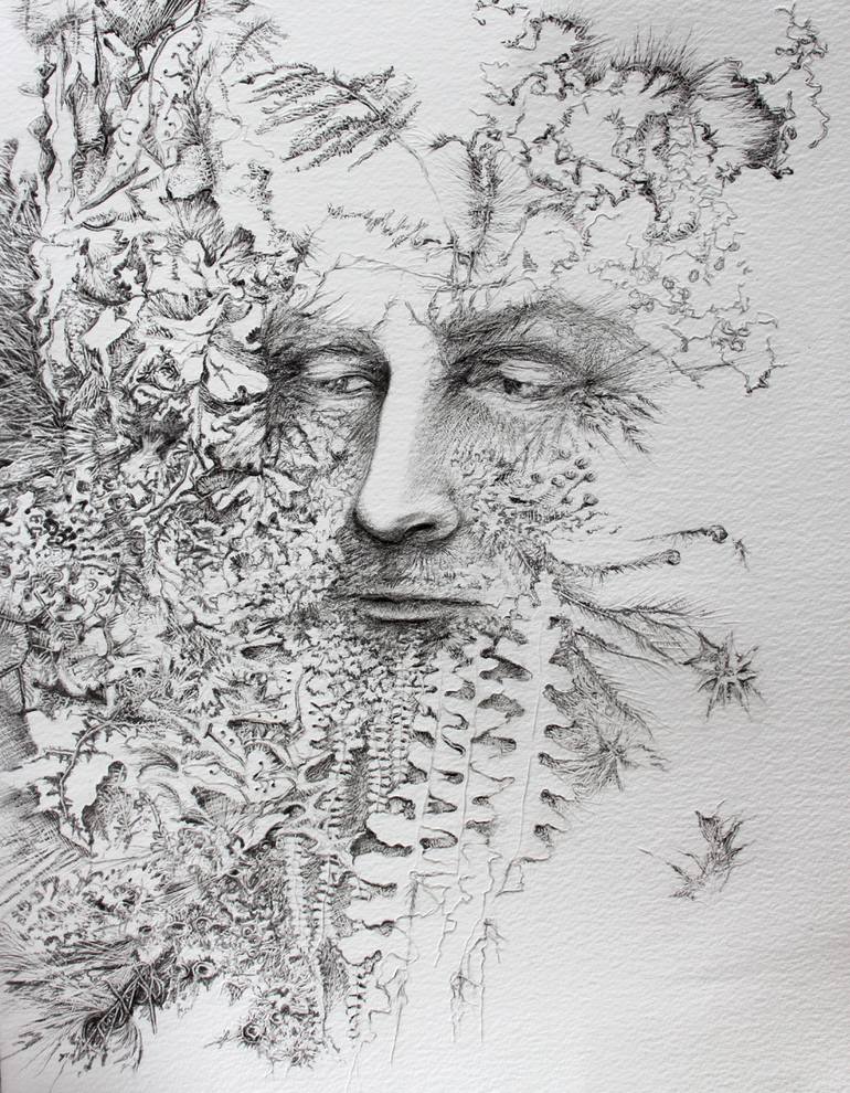 770x990 Green Man Drawing By Tania Jany Brown Saatchi Art - Green Man Sketch