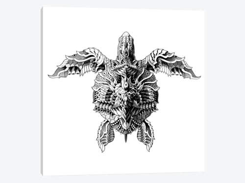 500x375 Sea Turtle Canvas Art Print By Bioworkz Icanvas - Green Sea Turtle Sketch