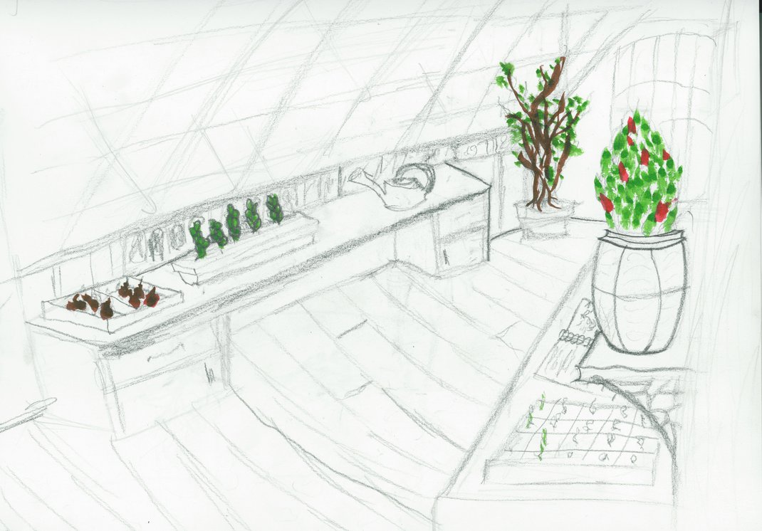 1070x746 Greenhouse (Sketch) By Luthnightbreeze - Greenhouse Sketch