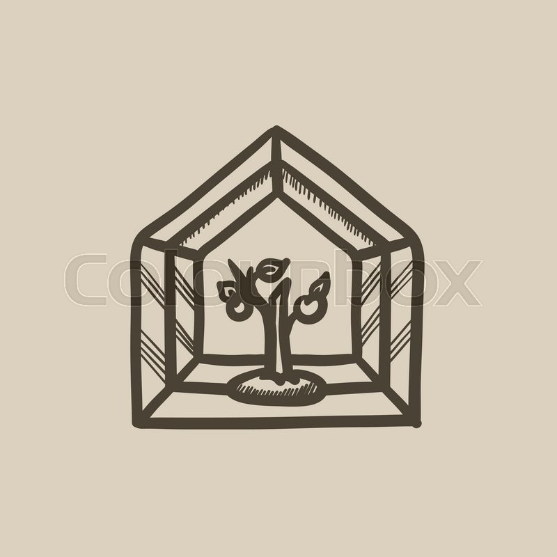 800x800 Greenhouse Vector Sketch Icon Isolated On Background. Hand Drawn - Greenhouse Sketch