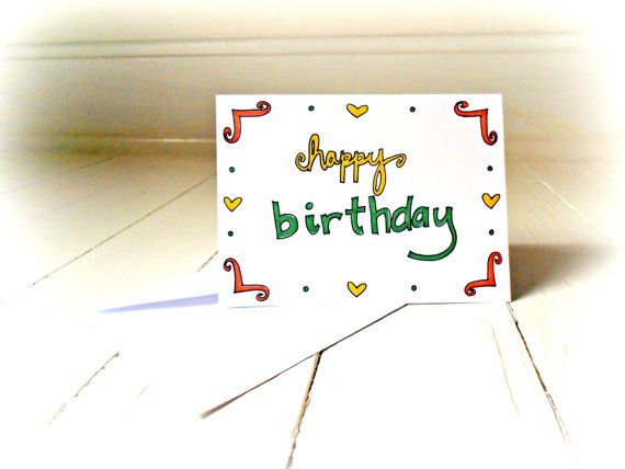 570x428 Happy Birthday Hearts Birthday Greeting Card. Sweet Tooth - Greeting Card Sketches