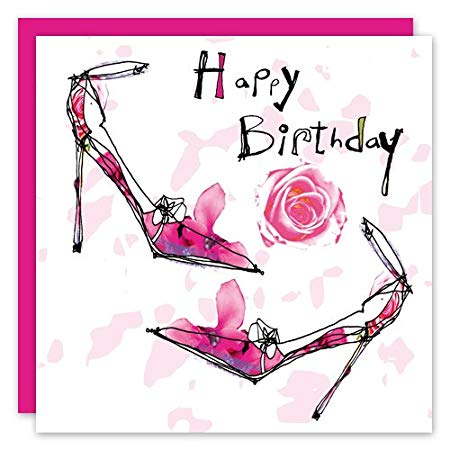 450x450 Happy Birthday Floral Shoe Greeting Card - Greeting Card Sketches