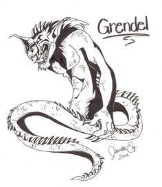 236x273 Grendel By Charles Keeping Beowulf Mythology - Grendel Sketch