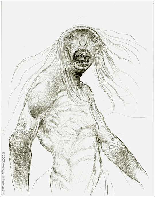 540x685 John Howe Illustrator - Grendel Sketch