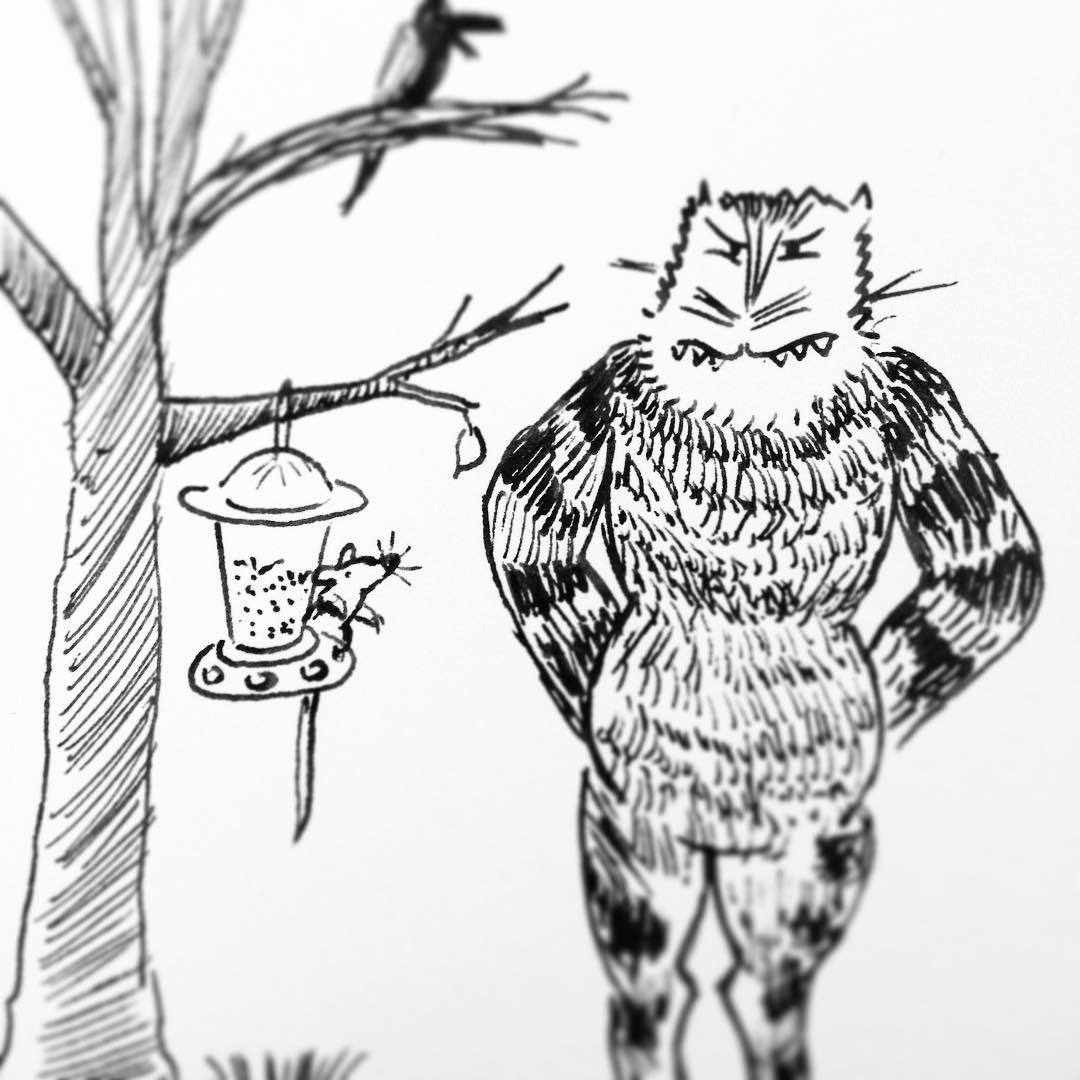 1080x1080 Underdone Comics - Grendel Sketch