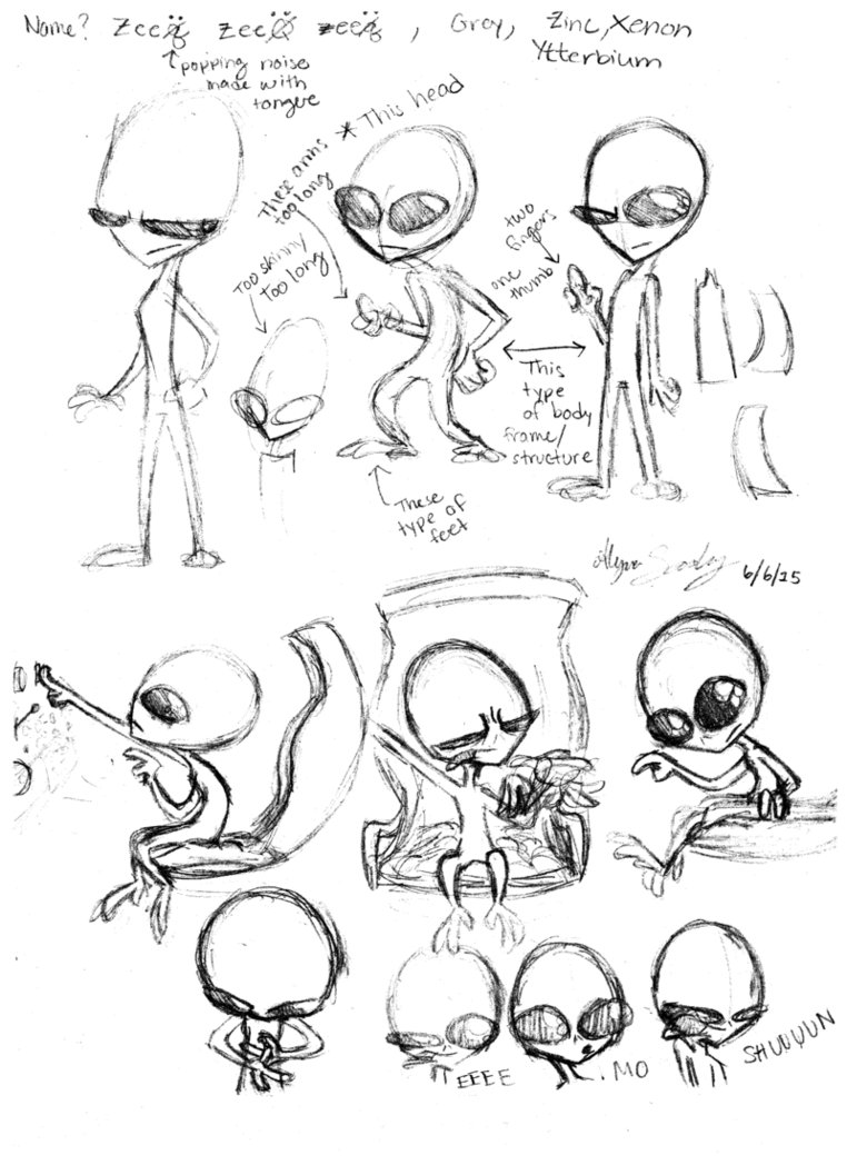 762x1048 Grey Alien Sketch 1 By Awesomeaartvark - Grey Alien Sketch