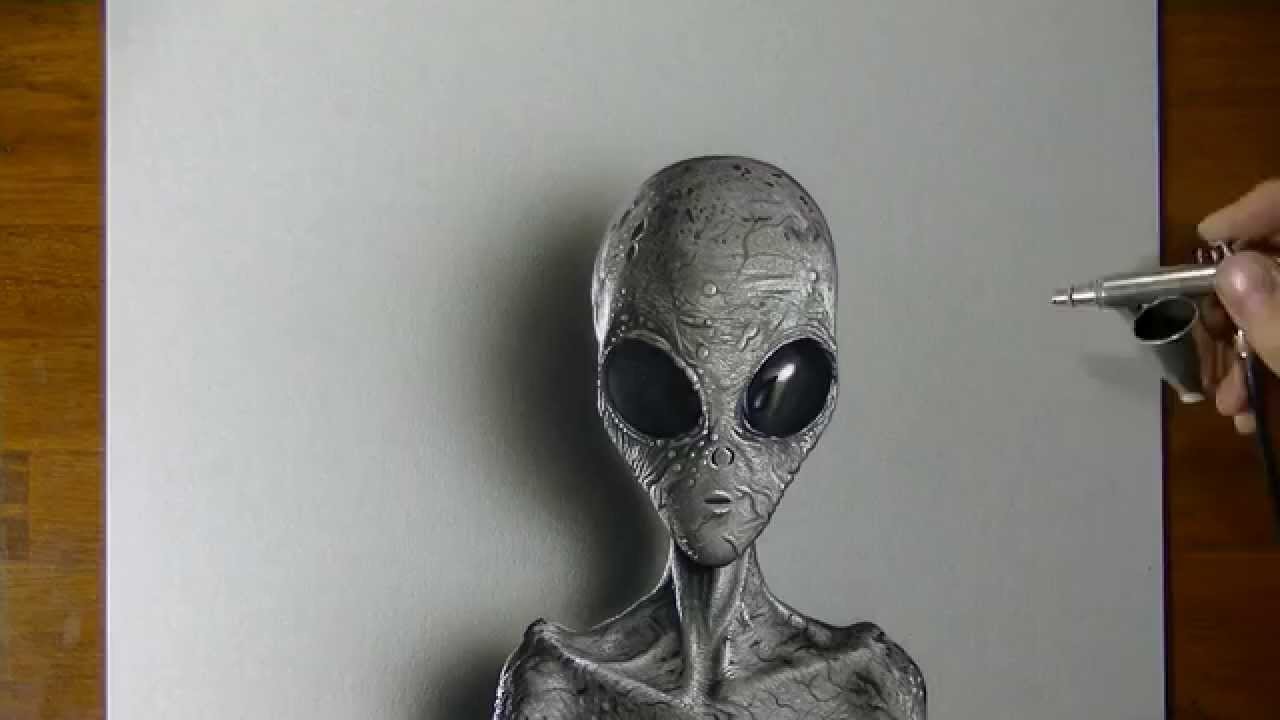 1280x720 Drawing (Visual Art) Time Lapse Grey Alien - Grey Alien Sketch