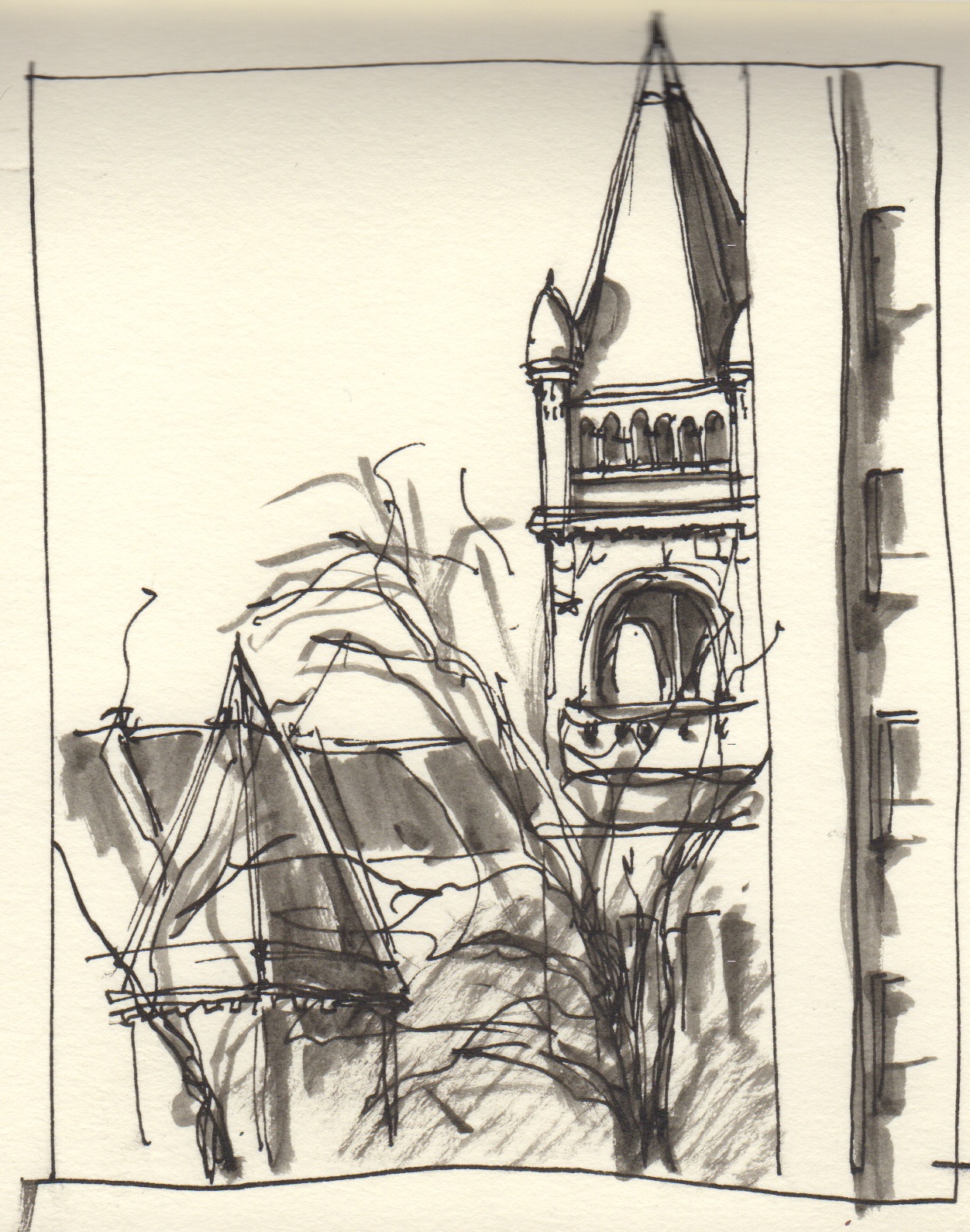 1252x1590 Urban Sketchers Portland Multnomah Library Sketches - Grey Sketches