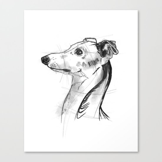 550x550 Italian Greyhound Sketch Canvas Print By Bentjegraumann Society6 - Greyhound Sketch