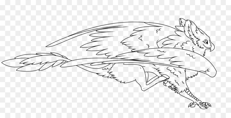 900x460 Line Art Drawing Griffin Sketch - Griffin Sketch