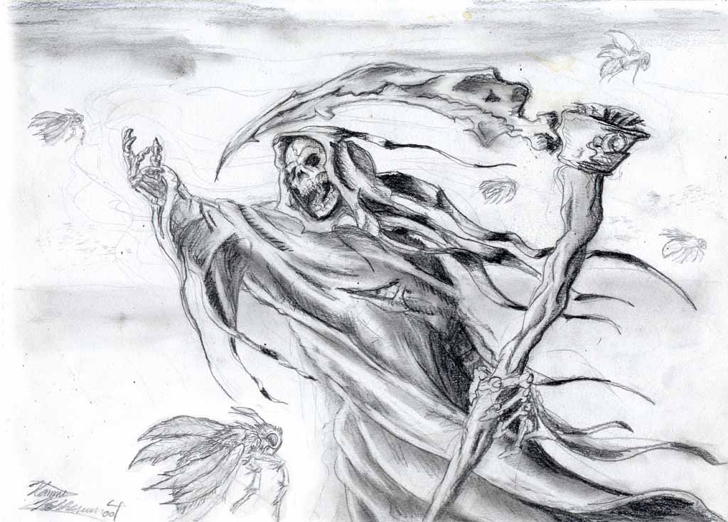 Collection Of Grim Reaper Pen Drawing High Quality, Free - Grim Reaper Sk.....