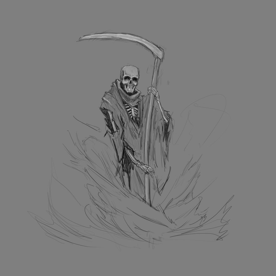 894x894 Grim Reaper Sketch 02 By Spartanen - Grim Reaper Sketch