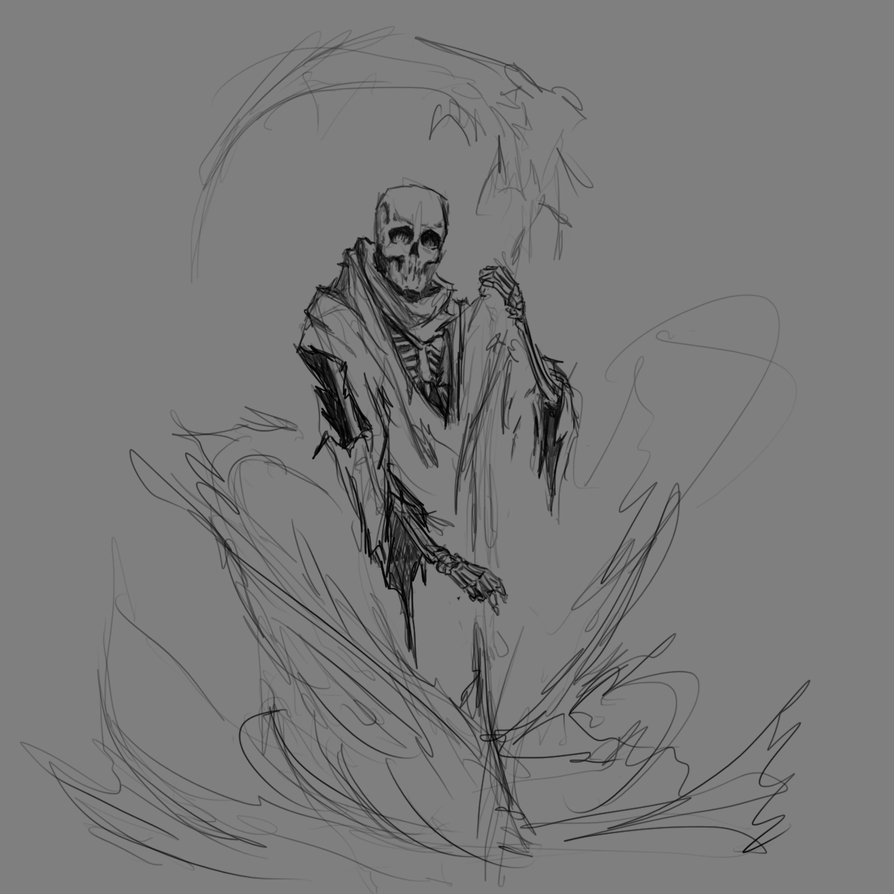 894x894 Grim Reaper Sketch By Spartanen - Grim Reaper Sketch