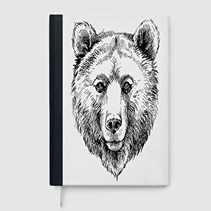 425x425 Animal, Composition Booknotebook, Hand Sketch - Grizzly Bear Head Sketch