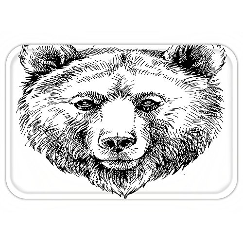 500x500 Vroselv Custom Door Matanimal Hand Sketch Grizzly - Grizzly Bear Head Sketch