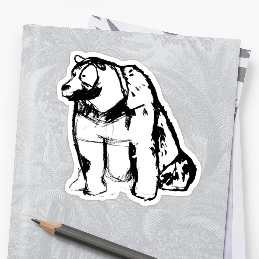 1000x1000 Grizzly Bear Sketch Stickers By Annamaeve Redbubble - Grizzly Sketch
