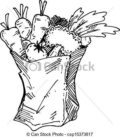 411x470 Grocery Bag. - Grocery Sketch