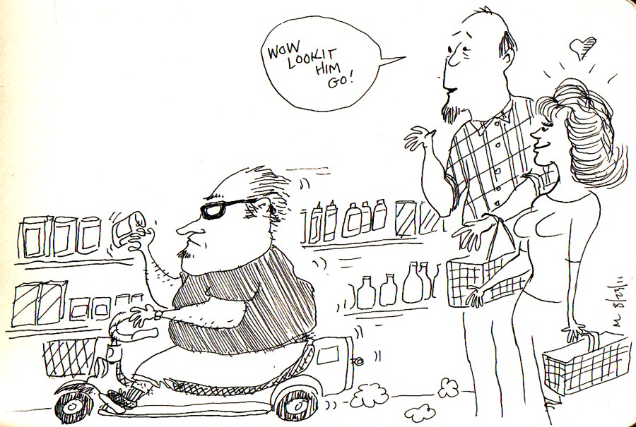 900x605 Mike Lynch Cartoons Serious Exercise At The Grocery - Grocery Sketch