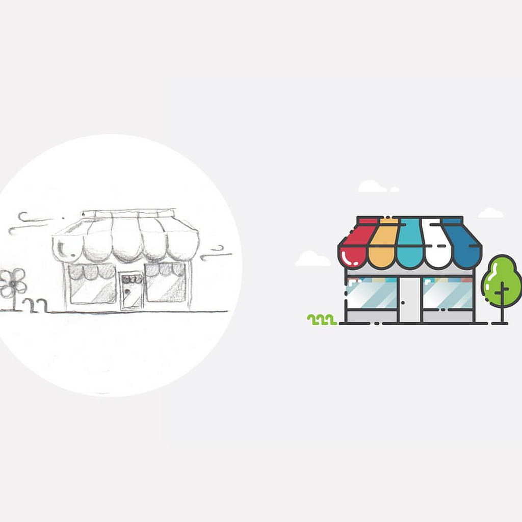 1024x1024 Grocery Store - Grocery Store Sketch