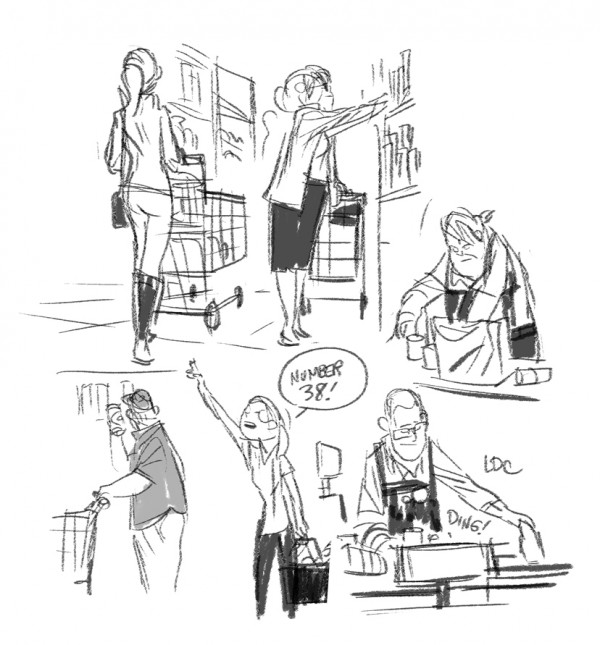 600x645 Louie Del Carmen - Grocery Store Sketch