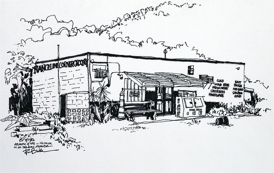 Grocery Store Sketch at PaintingValley.com | Explore collection of ...