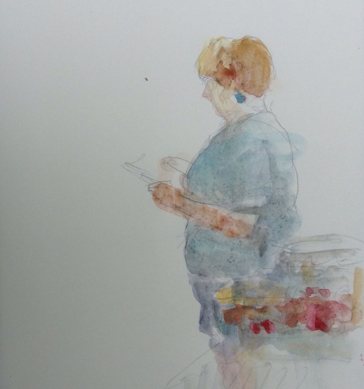 1199x1281 Reader In The Magazine Aisle Grocery Store Sketch Moveable Paintbox - Grocery Store Sketch