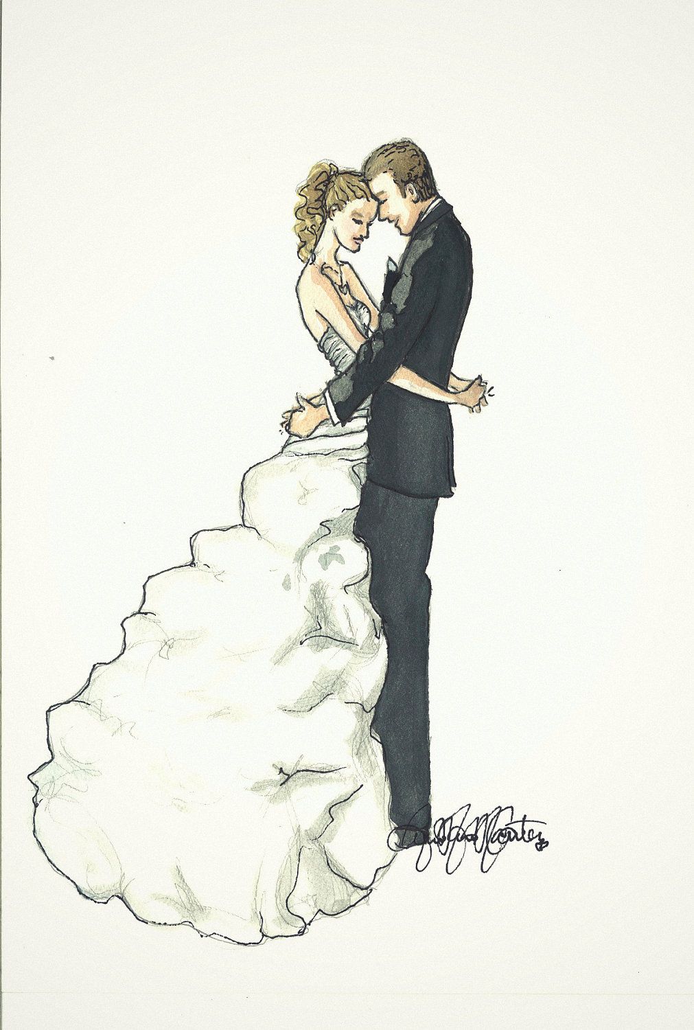 1011x1500 Sketch Of The Bride And Groom On The Wedding Day! Love This More - Groom And Bride Sketch