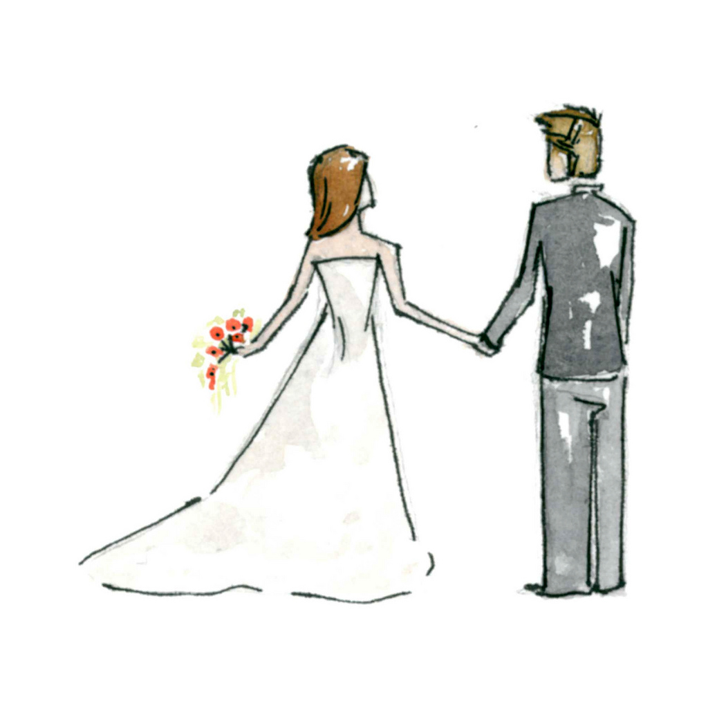 1024x1024 Bride Amp Groom Sketch A Floral Footsteps Original That - Groom And Bride Sketch