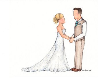 340x270 Bride Groom Drawing Etsy - Groom Sketch