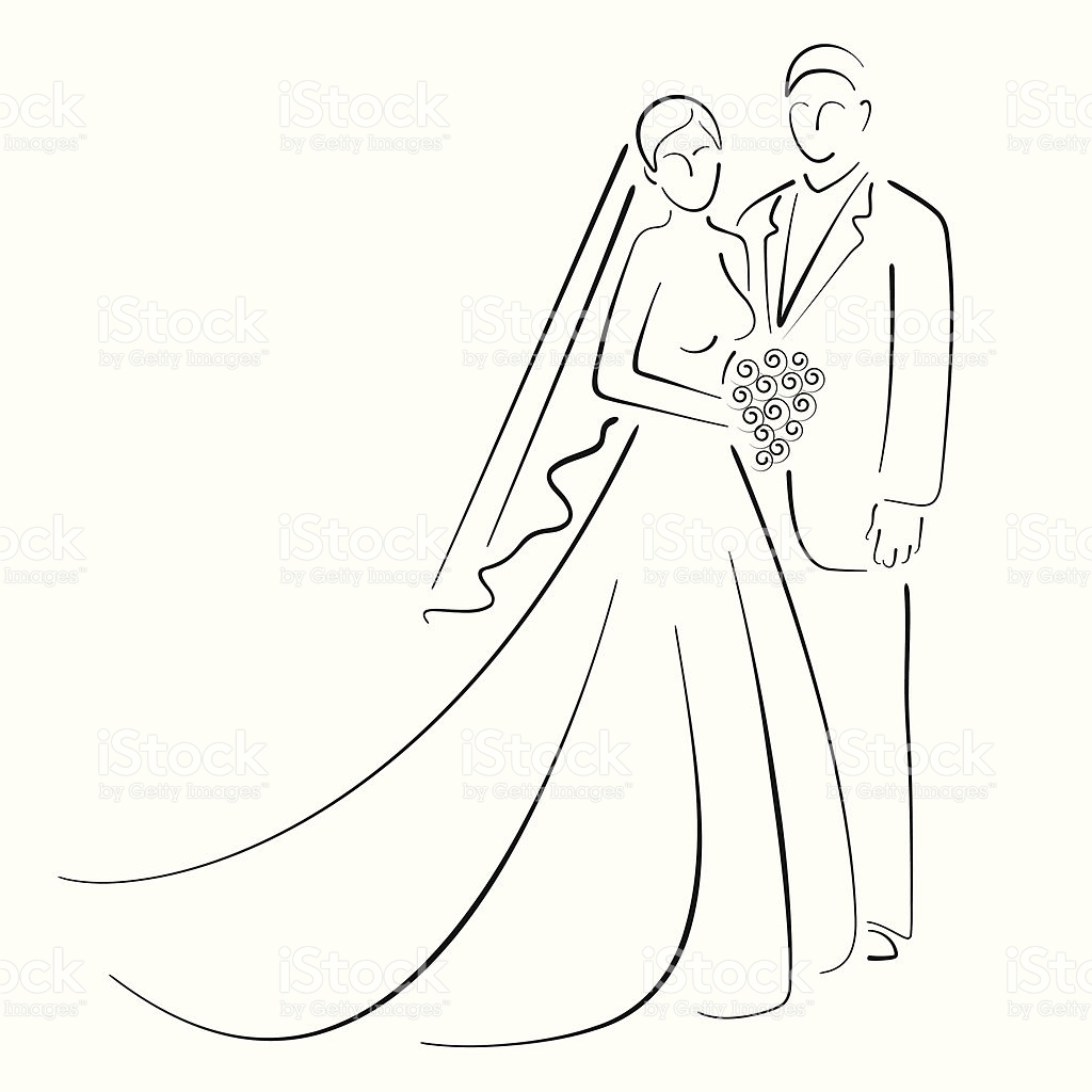 1024x1024 Drawn Bride Bride And Groom - Groom Sketch