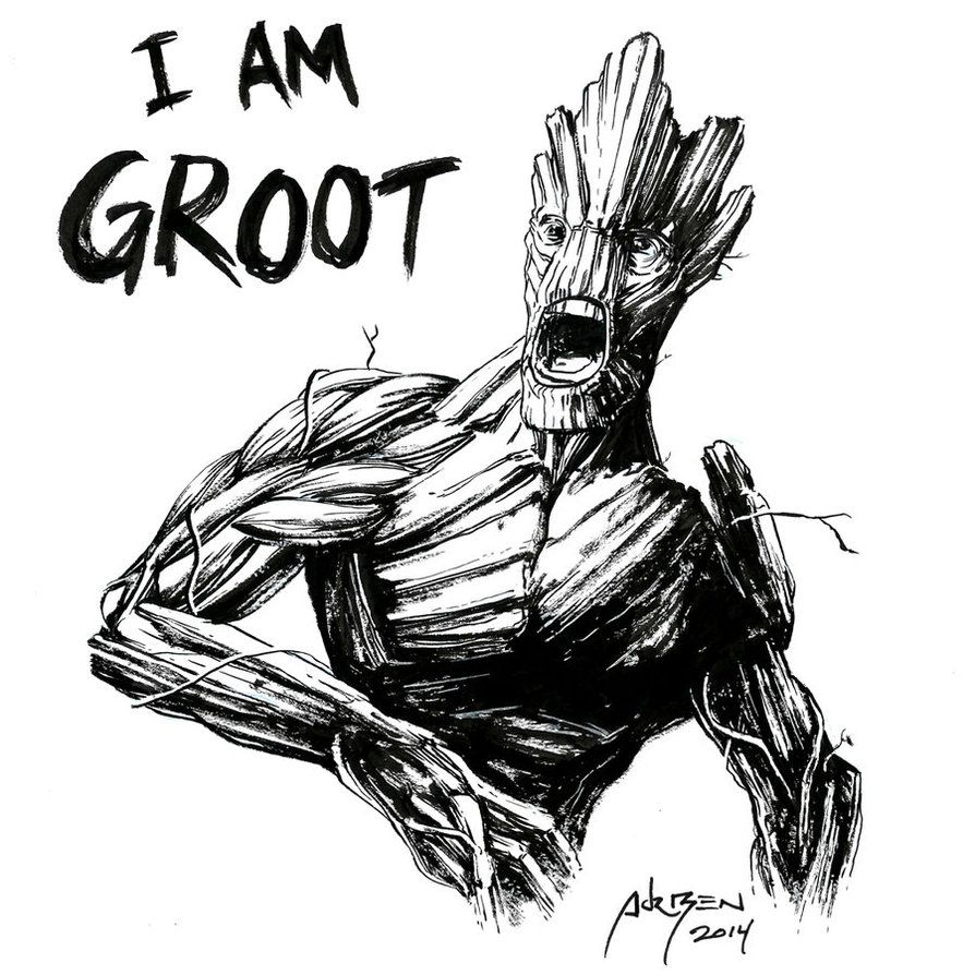 Groot Sketch at PaintingValley.com | Explore collection of Groot Sketch