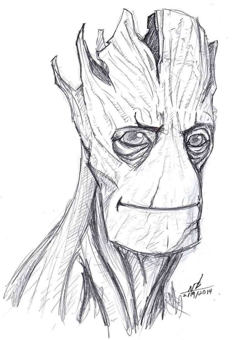 739x1080 Groot Drawing Image Drawing Skill - Groot Sketch