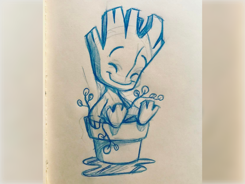 800x600 Groot Sketch By Rogie King - Groot Sketch