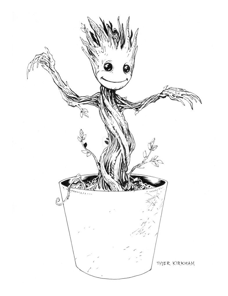 785x1018 Pin By Allan Pacheco On Tab 1 Baby Groot - Groot Sketch