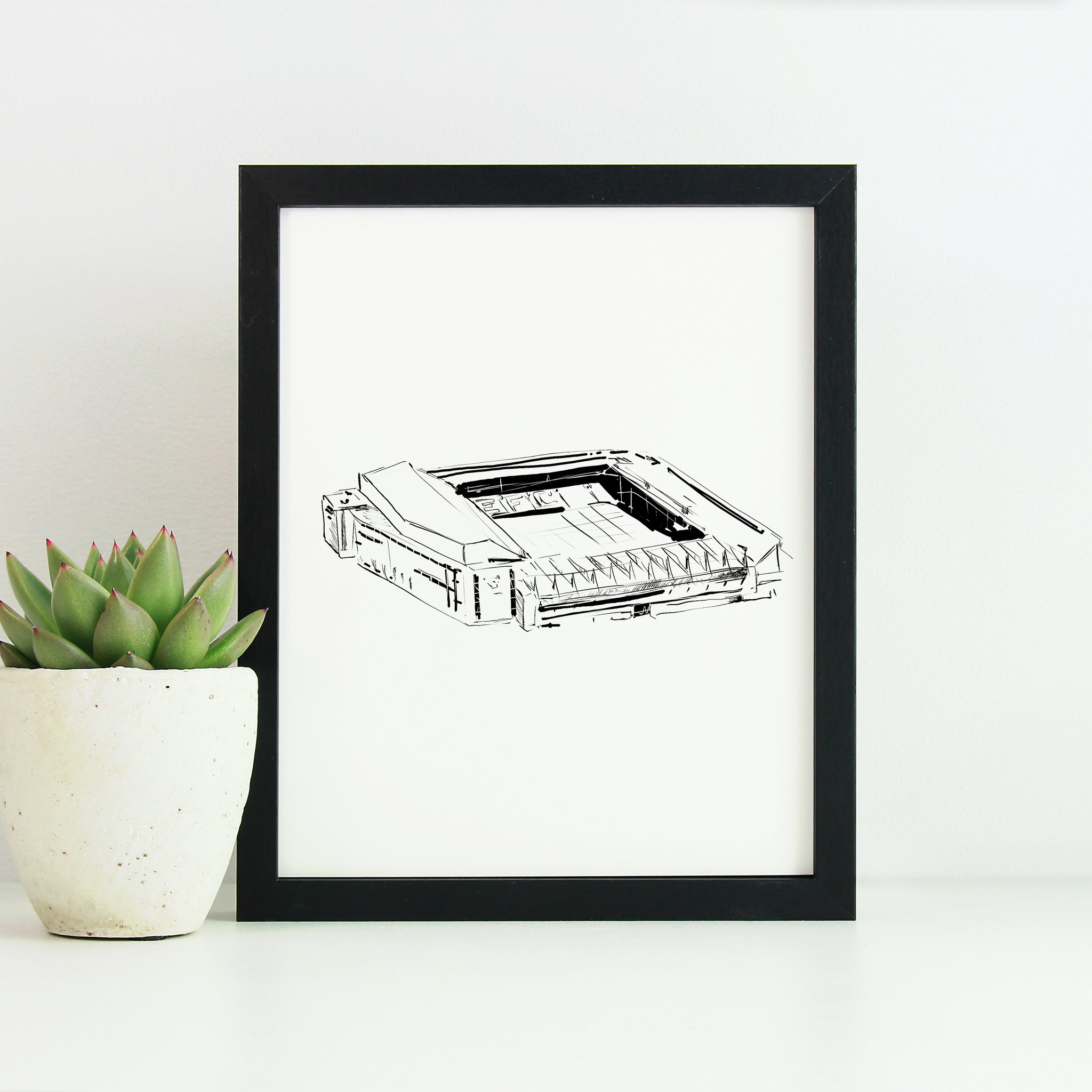 2048x2048 Everton Football Ground Monochrome Sketch - Ground Sketch
