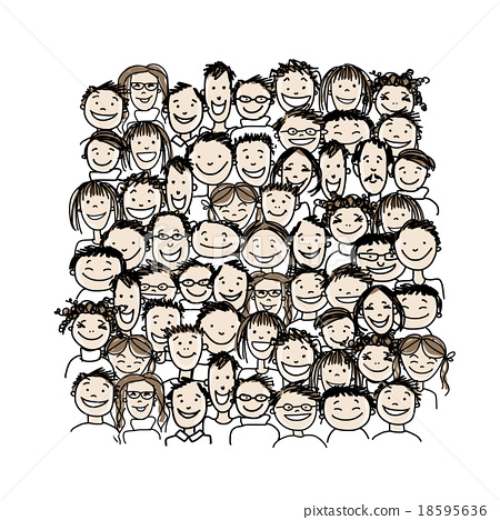 450x468 Group Of People, Sketch For Your Design - Group Of People Sketch