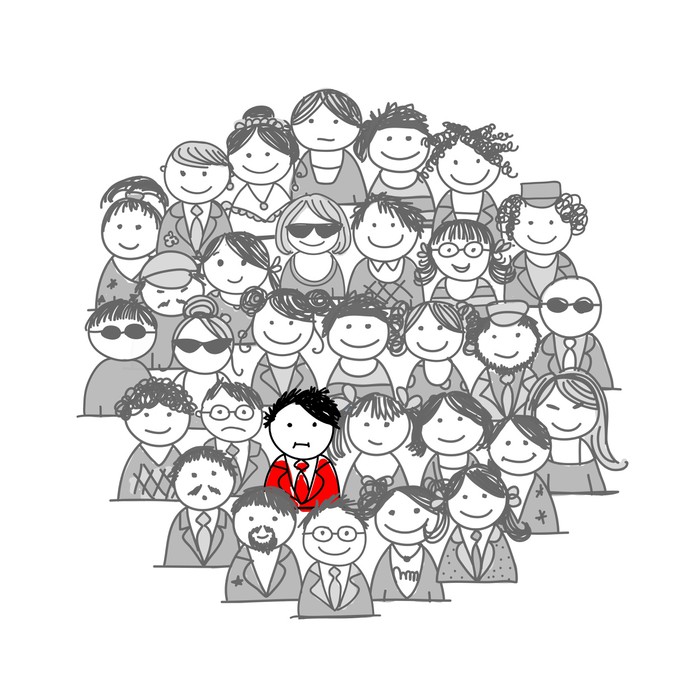 700x700 Crowd Of People, Sketch For Your Design Poster We Live - Group Of People Sketch