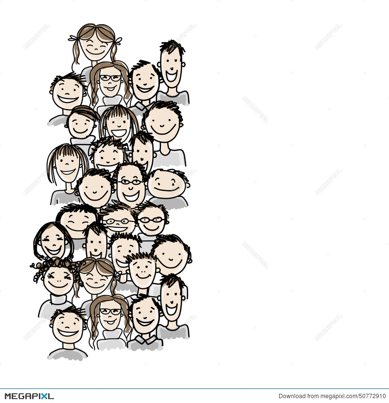 800x830 Group Of People, Sketch For Your Design Illustration 50772910 - Group Of People Sketch