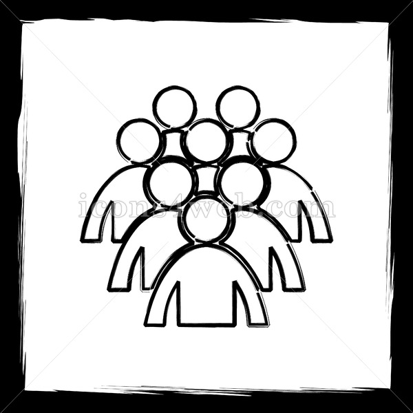 600x600 Group Of People Sketch Icon. - Group Sketch
