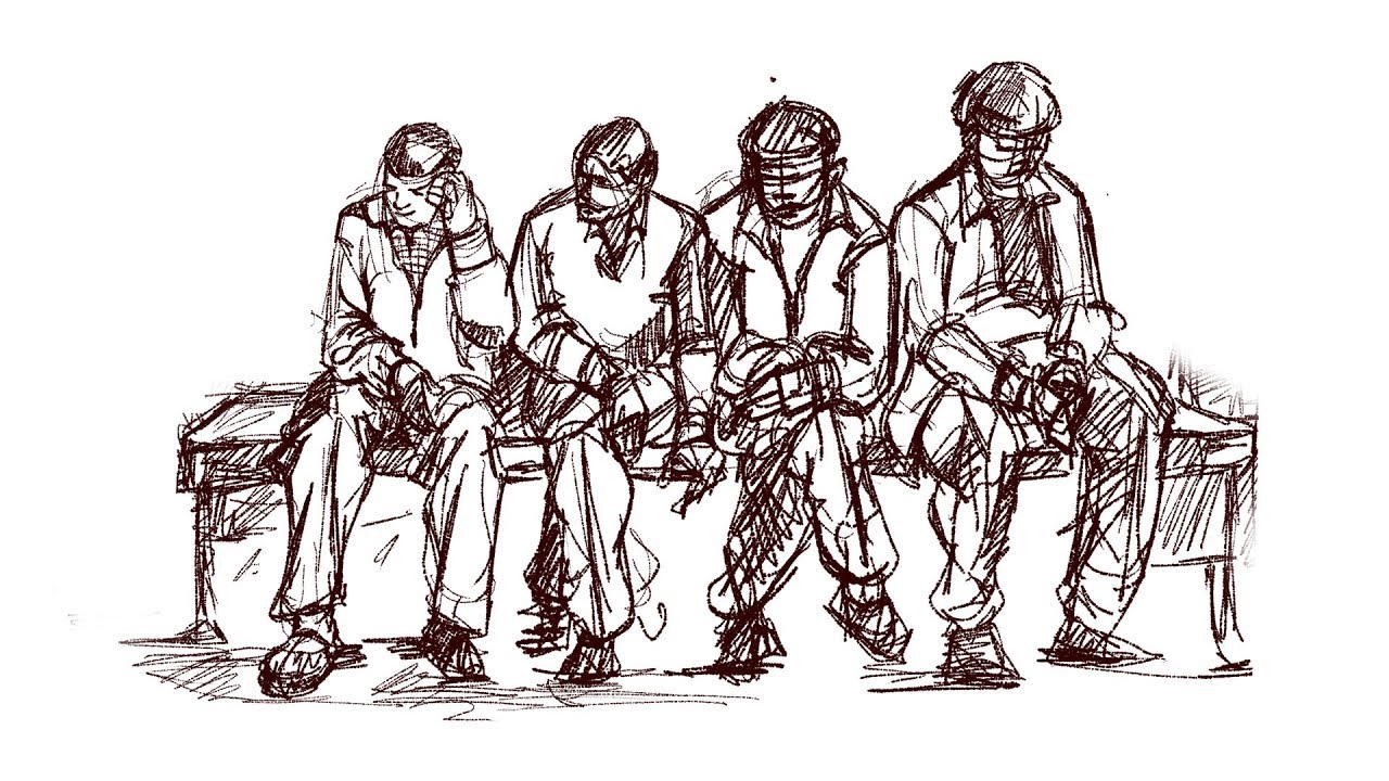 1280x720 Human Figure Drawing People Group Live Sketching - Group Sketch