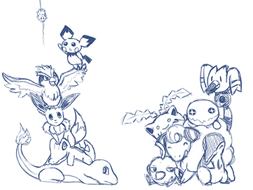 362x272 Pokemon Group Sketch - Group Sketch
