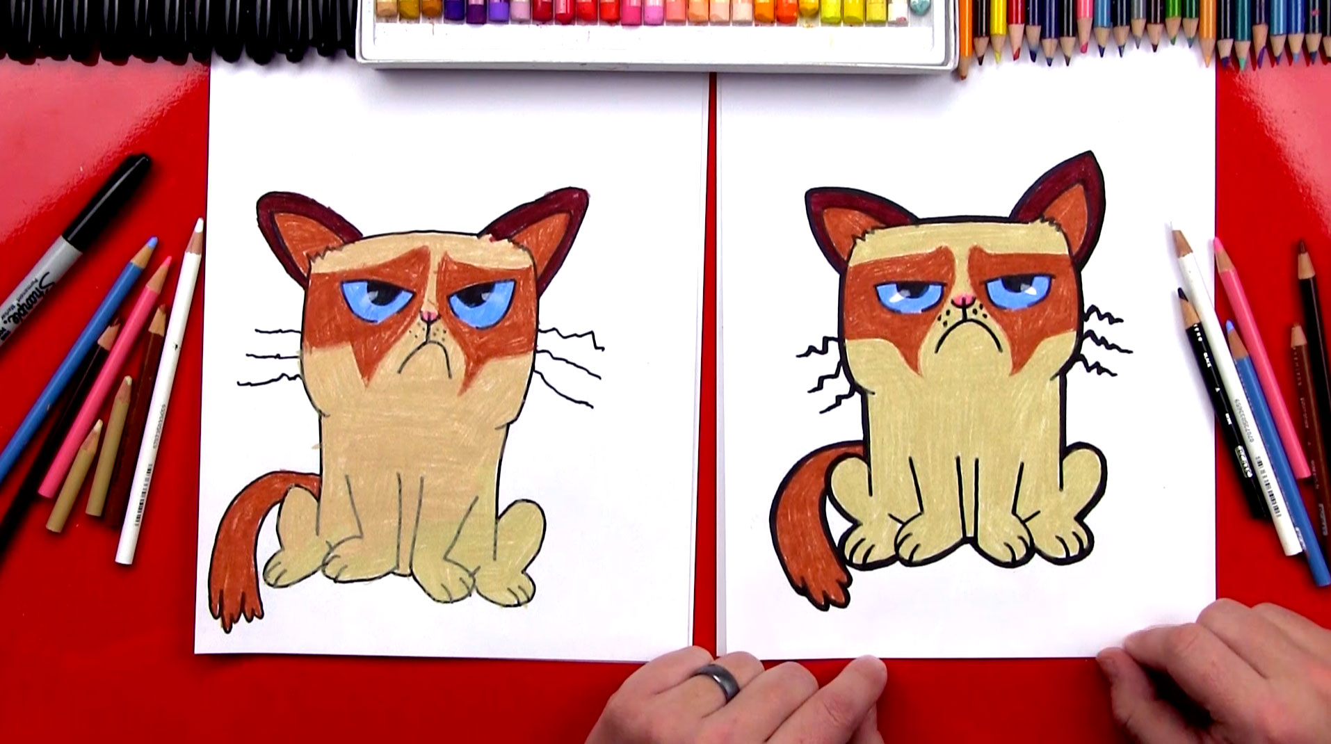 1914x1070 How To Draw Grumpy Cat - Grumpy Cat Sketch