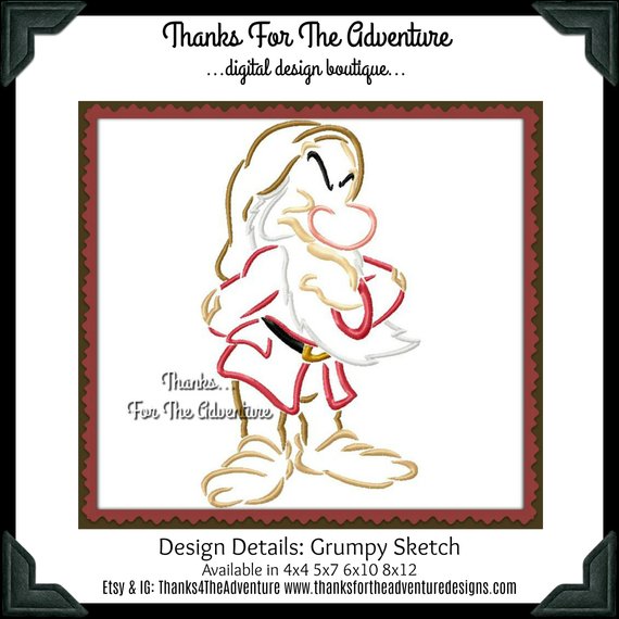 570x570 Grumpy From Snow White And The Seven Dwarfs Sketch Digital Etsy - Grumpy Sketch
