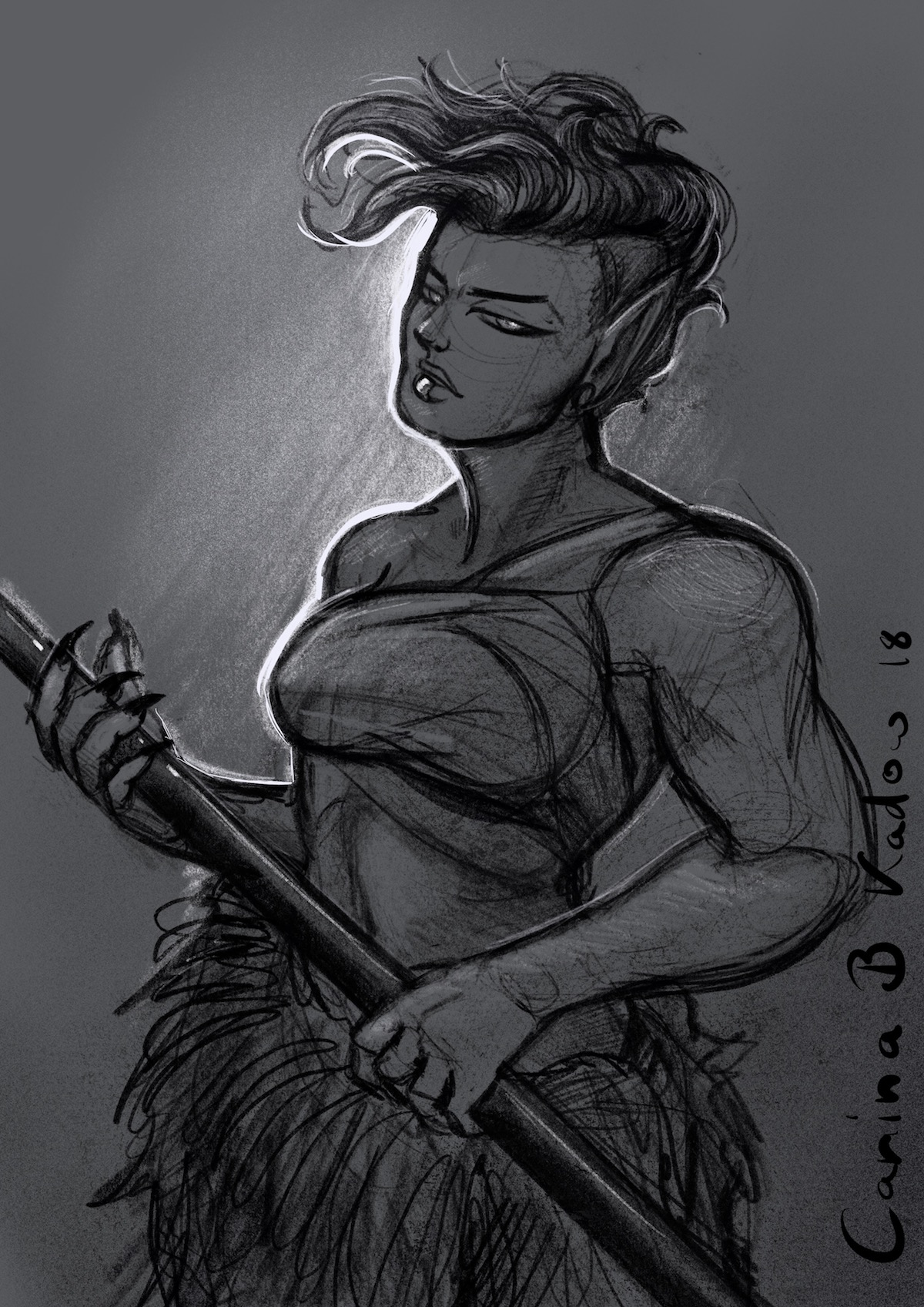 1200x1697 Sketch Of A Grumpy Nyx Imaginary Skies - Grumpy Sketch