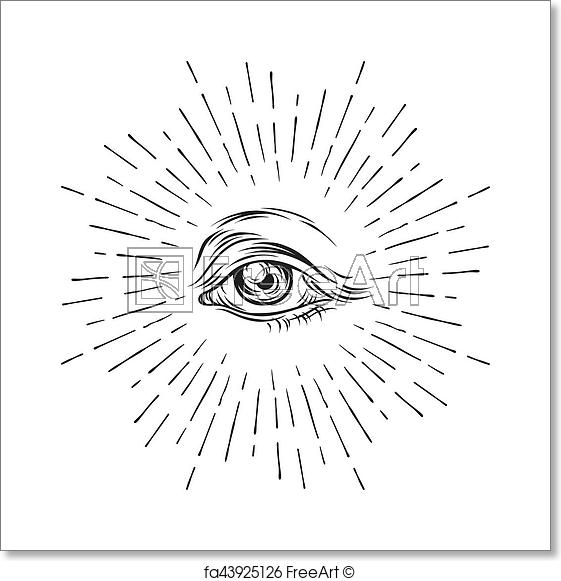 561x581 Free Art Print Of Hand Drawn Grunge Sketch Eye Of Providence - Grunge Sketch