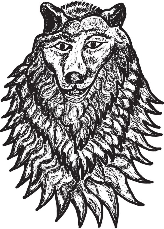 574x800 Grunge Sketch Of An Abstract Wolf, Hand Drawn Illustration - Grunge Sketch