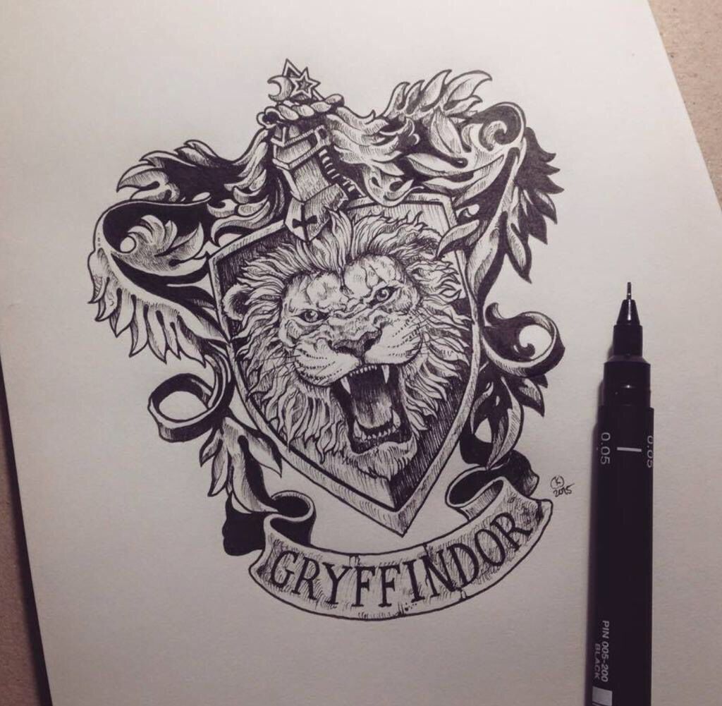 1024x1001 Gryffindor Harry Potter Tattoo Idea ( - Gryffindor Sketch
