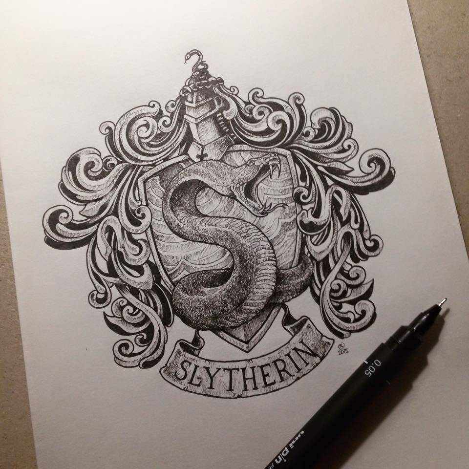 960x960 Harry Potter Black And White Hogwarts Gryffindor Hufflepuff - Gryffindor Sketch