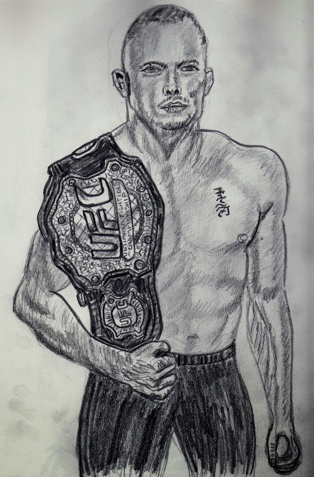 1055x1600 Mma Cartoon Gsp Drawing - Gsp Sketch
